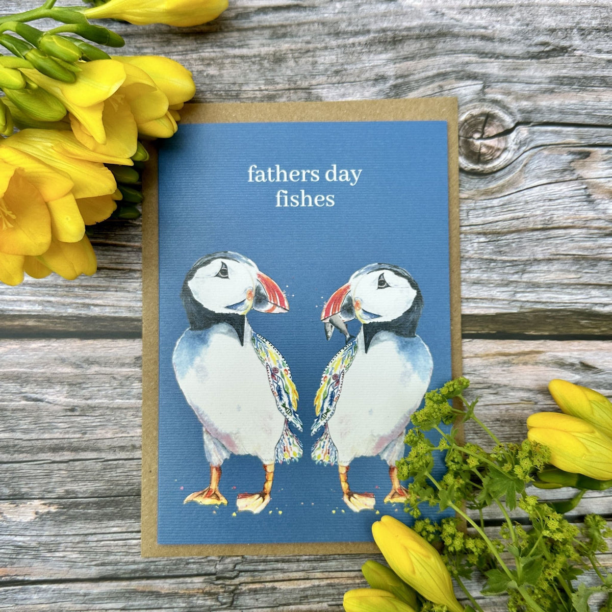 FATHERS DAY FISHES PUFFIN ECO CARD