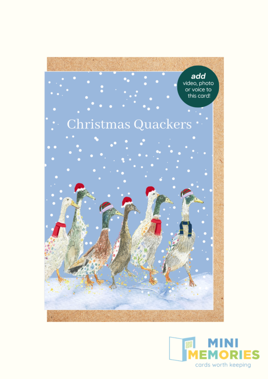 Christmas Ducks QR Card - Add Video, Photo or Voice to this card