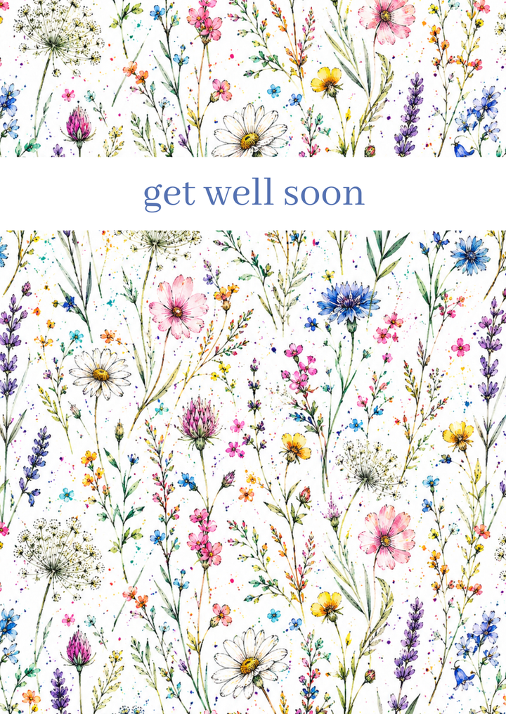 GET WELL SOON BOTANICAL ECO CARD - WILD BLOOM COLLECTION