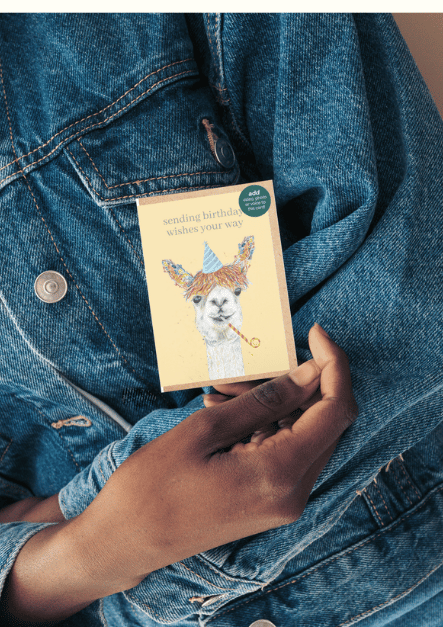 Llama Birthday QR Card - Add Video, Photo or Voice to this card