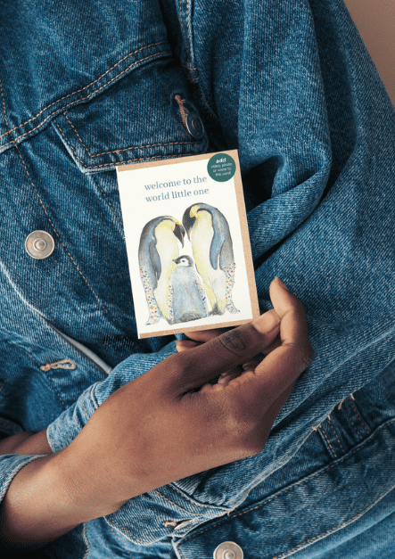 Penguin Baby QR Card - Add Video, Photo or Voice to this card