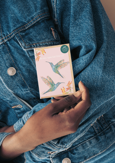 Hummingbird QR Card - Add Video, Photo or Voice to this card
