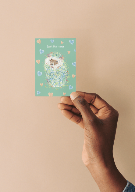 Just for you Hedgehog QR Card - Add Video, Photo or Voice to this card