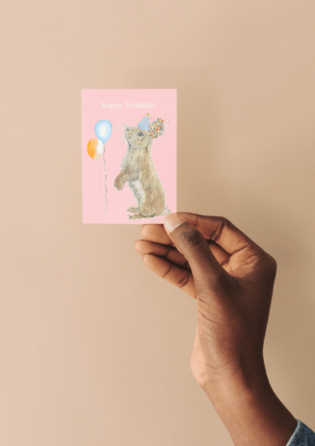 Bunny Birthday QR Card - Add Video, Photo or Voice to this card