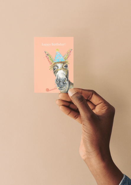 Donkey Birthday QR Card - Add Video, Photo or Voice to this card