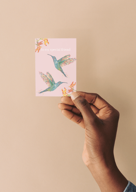 Hummingbird QR Card - Add Video, Photo or Voice to this card