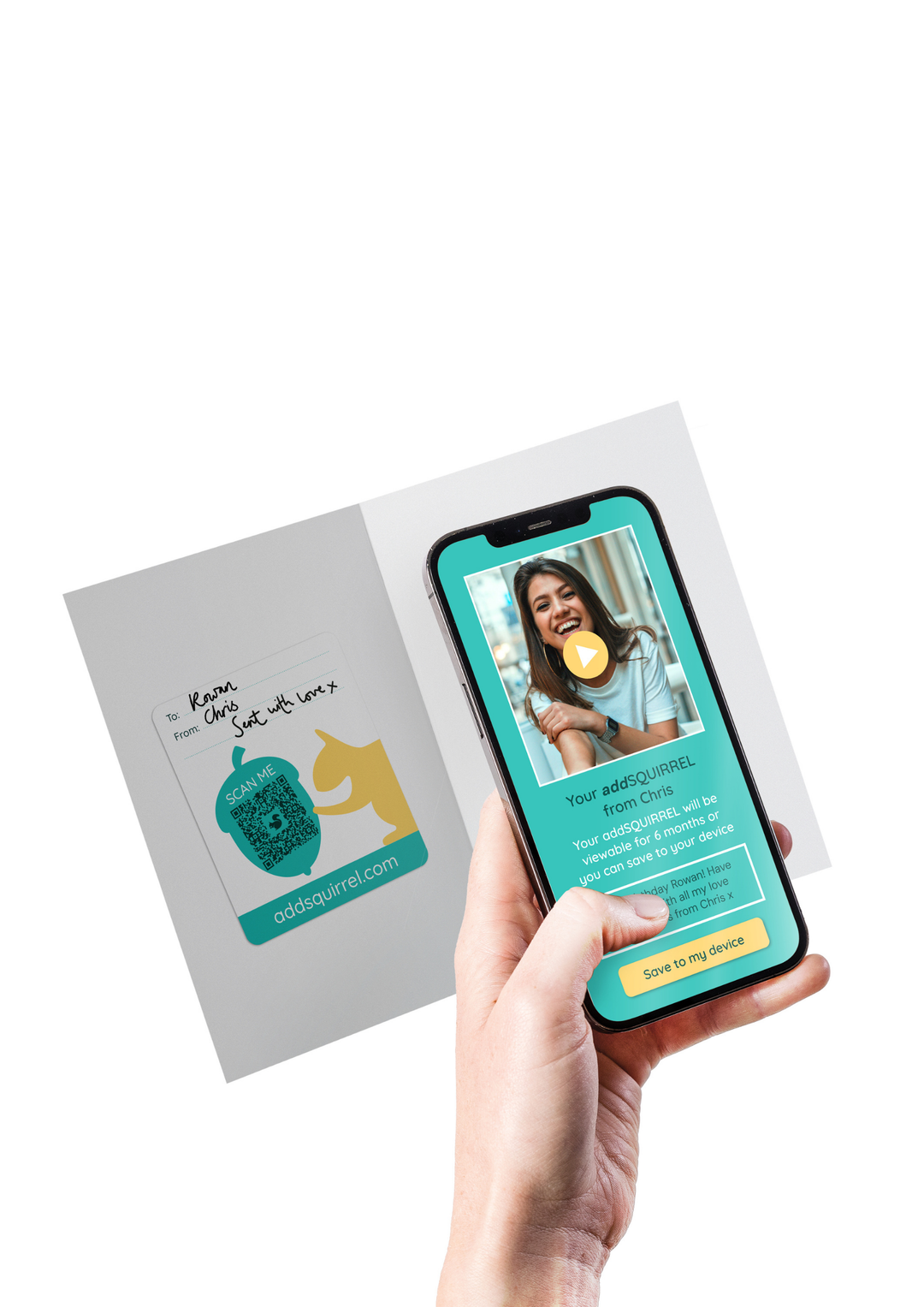Big Hug Giraffes QR Card - Add Video, Photo or Voice to this card
