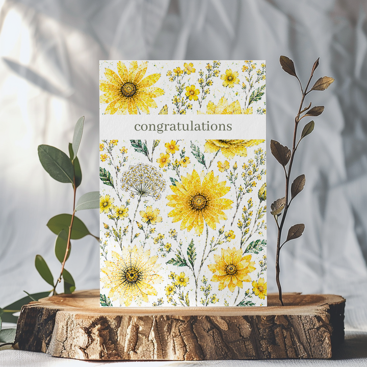 CONGRATULATIONS FLORAL ECO CARD - WILD BLOOM COLLECTION
