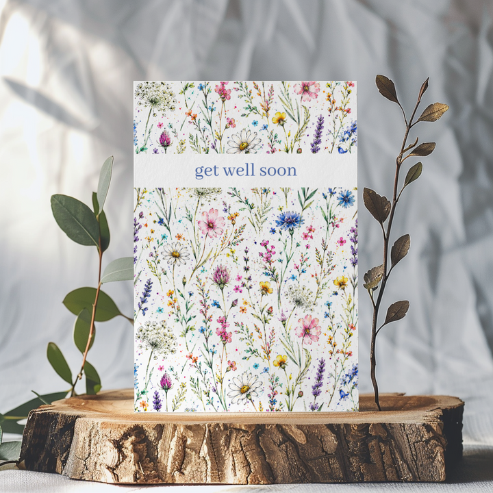 GET WELL SOON BOTANICAL ECO CARD - WILD BLOOM COLLECTION
