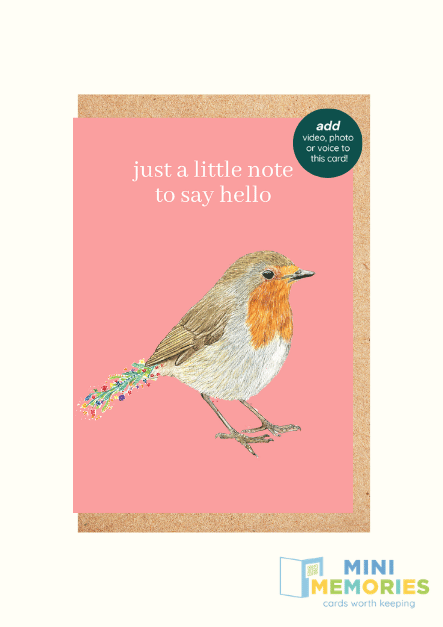 Just a little note Robin QR Card - Add Video, Photo or Voice to this card