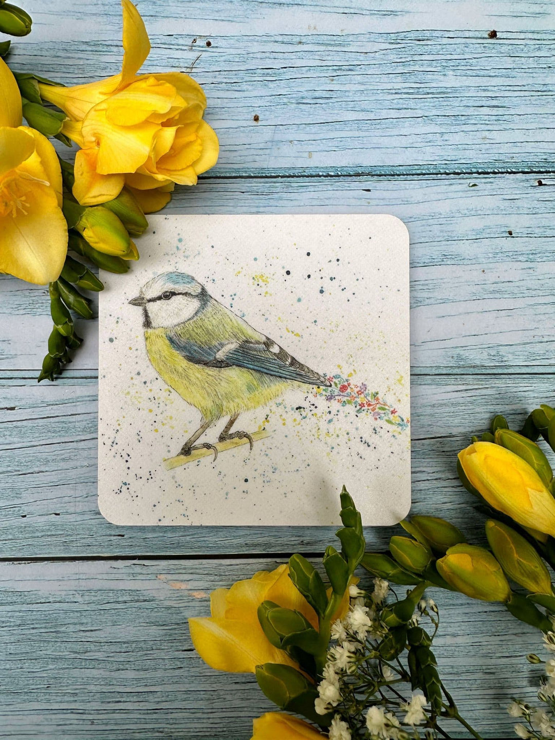 BETTY THE BLUETIT LUXURY CORK COASTER