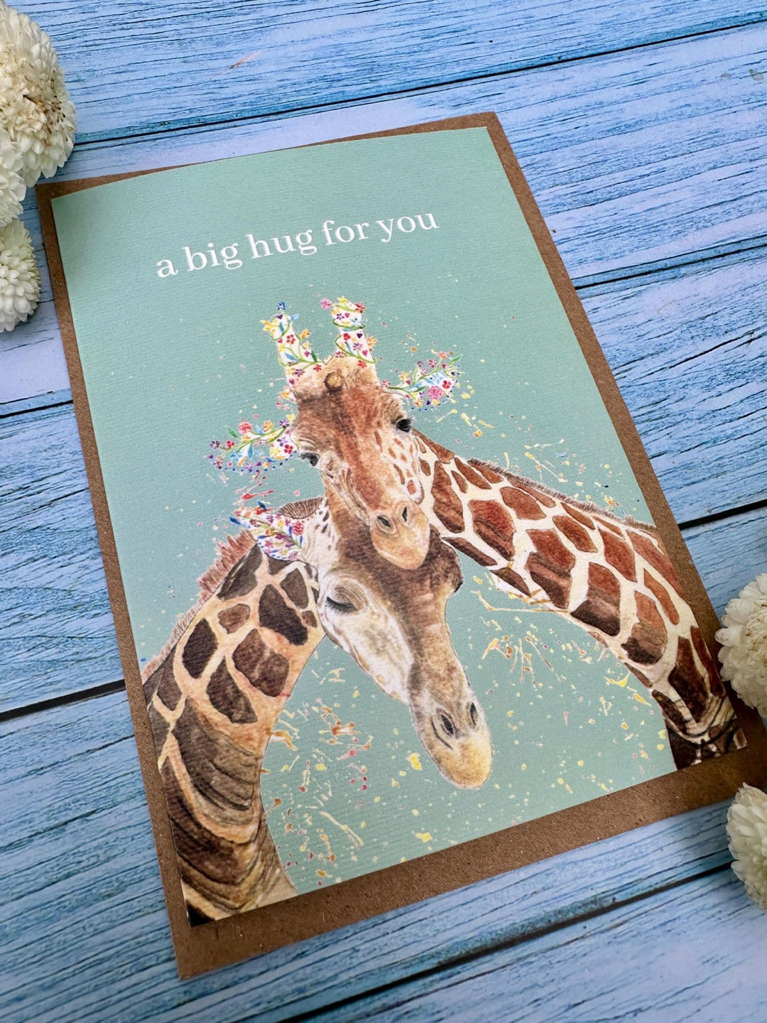 BIG HUG FOR YOU GIRAFFE ECO-CARD - reverse