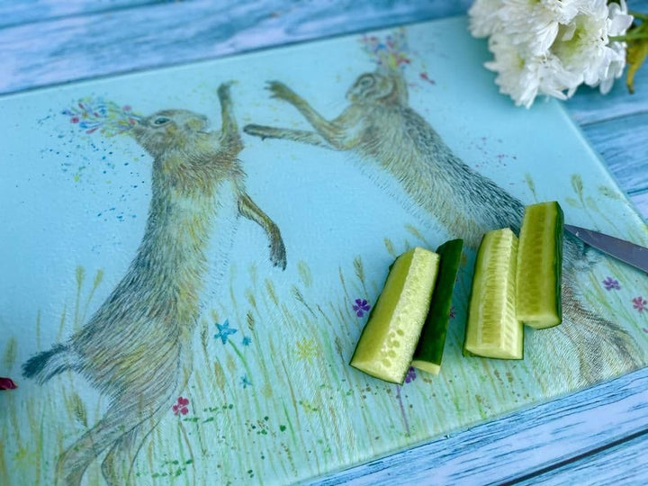 BOXING HARES ECO CHOPPING BOARD/ WORKTOP SAVER