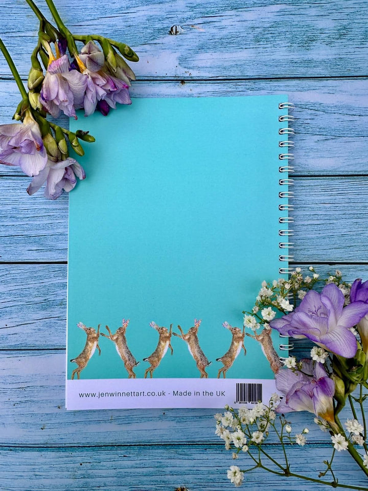 BOXING HARES LINED ECO FRIENDLY NOTEBOOK - A5 - UK MADE
