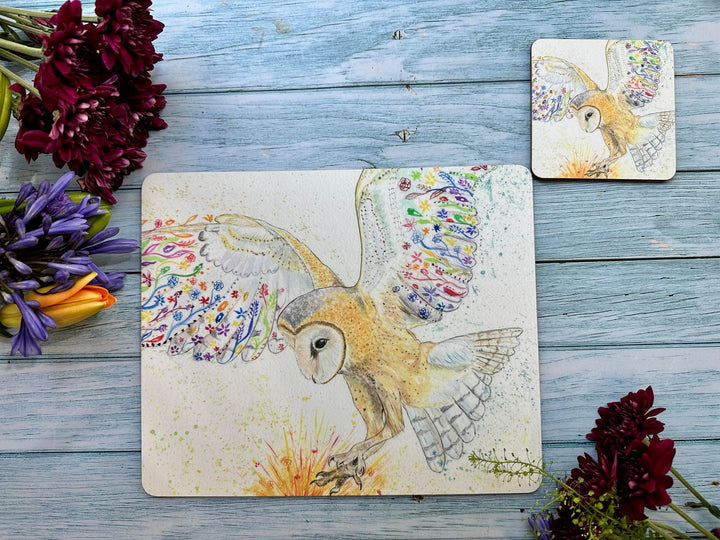 BUNTY THE BARN OWL LUXURY CORK PLACEMAT