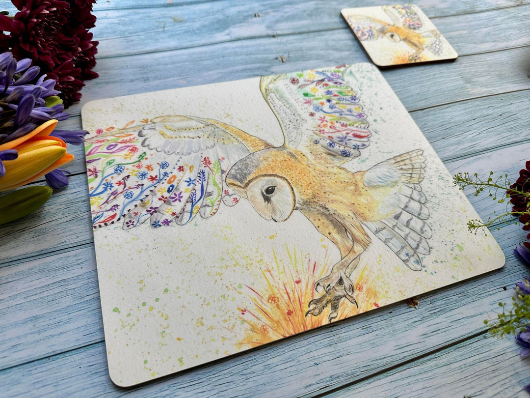BUNTY THE BARN OWL LUXURY CORK PLACEMAT