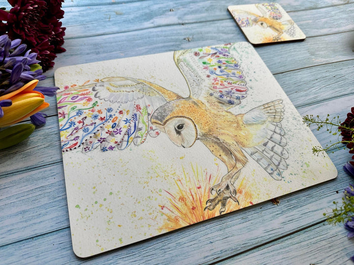 BUNTY THE BARN OWL LUXURY CORK PLACEMAT