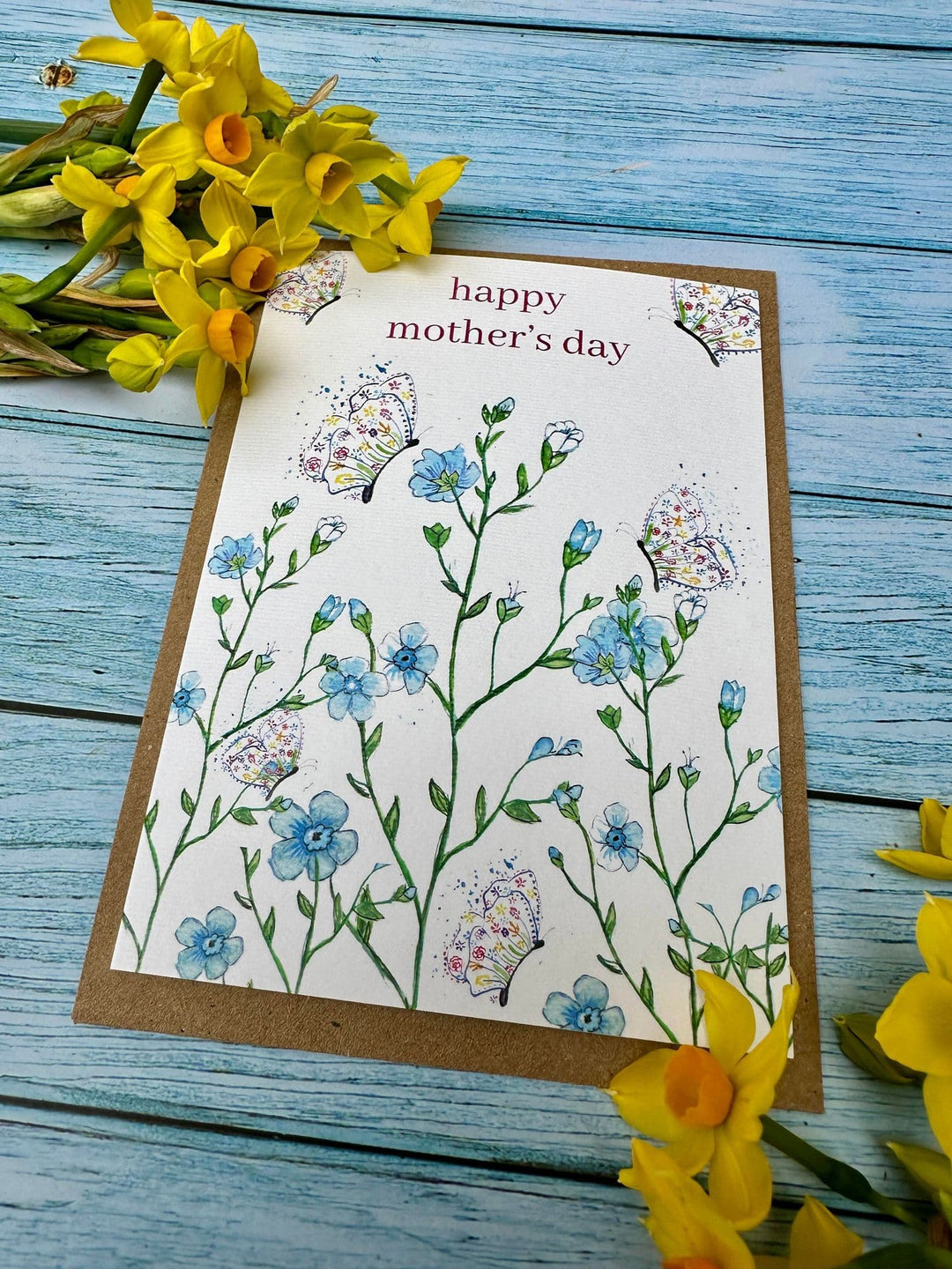 BUTTERFLY AND FLOWERS MOTHERS DAY ECO-CARD