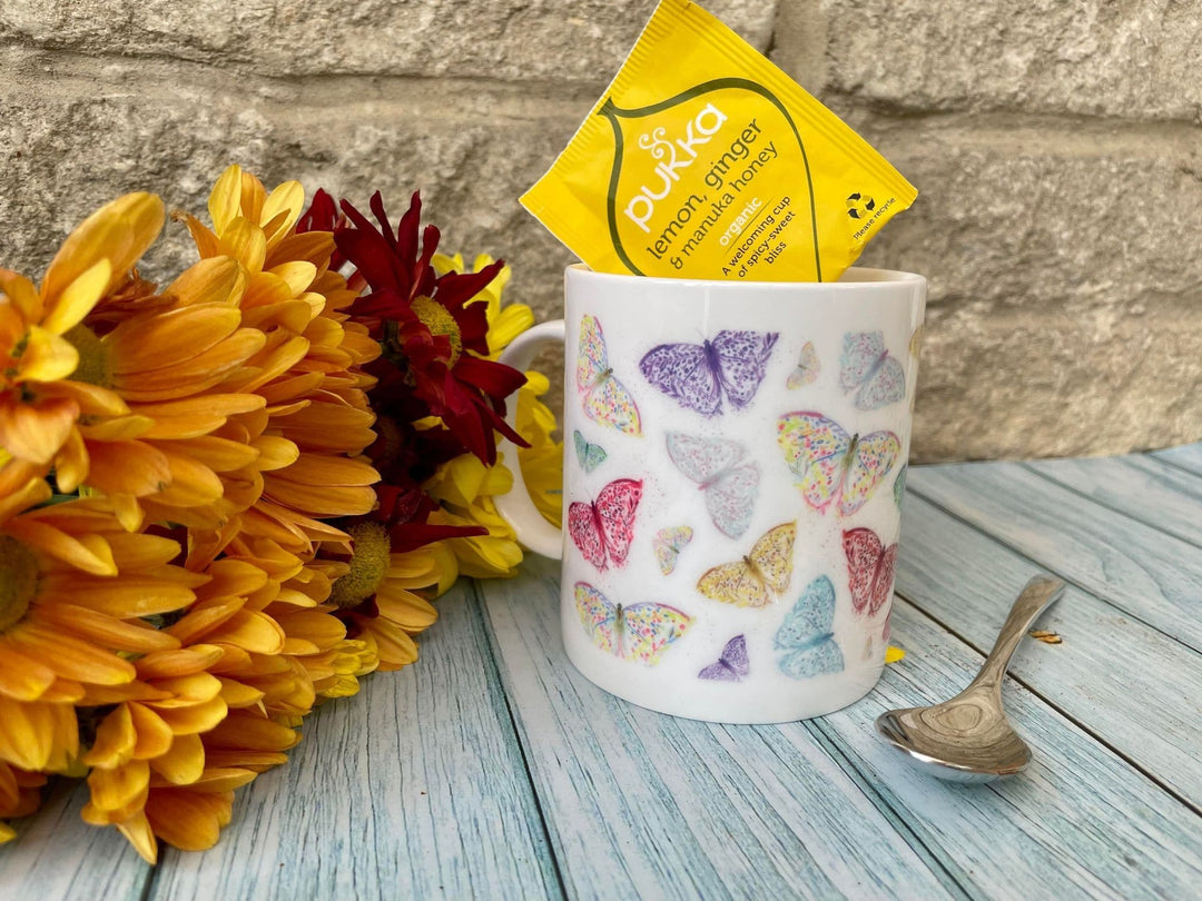 BUTTERFLY LARGE  BONE CHINA MUG
