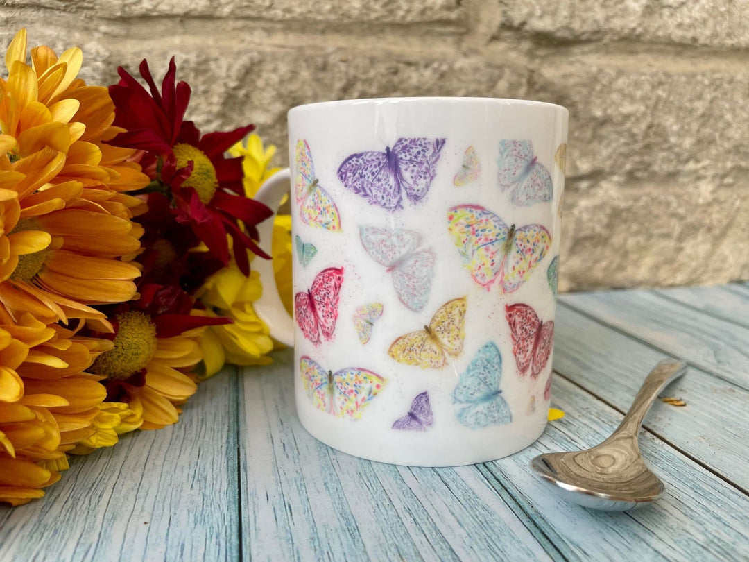BUTTERFLY LARGE  BONE CHINA MUG