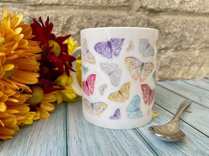 BUTTERFLY LARGE  BONE CHINA MUG