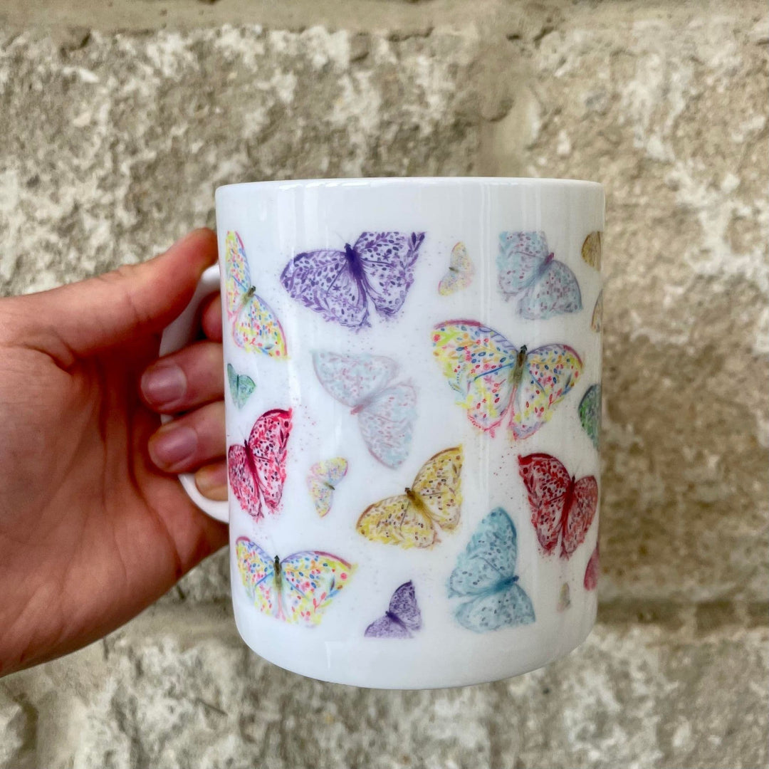 BUTTERFLY LARGE  BONE CHINA MUG