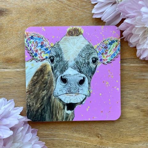 CLOVER THE COW ECO CORK COASTER