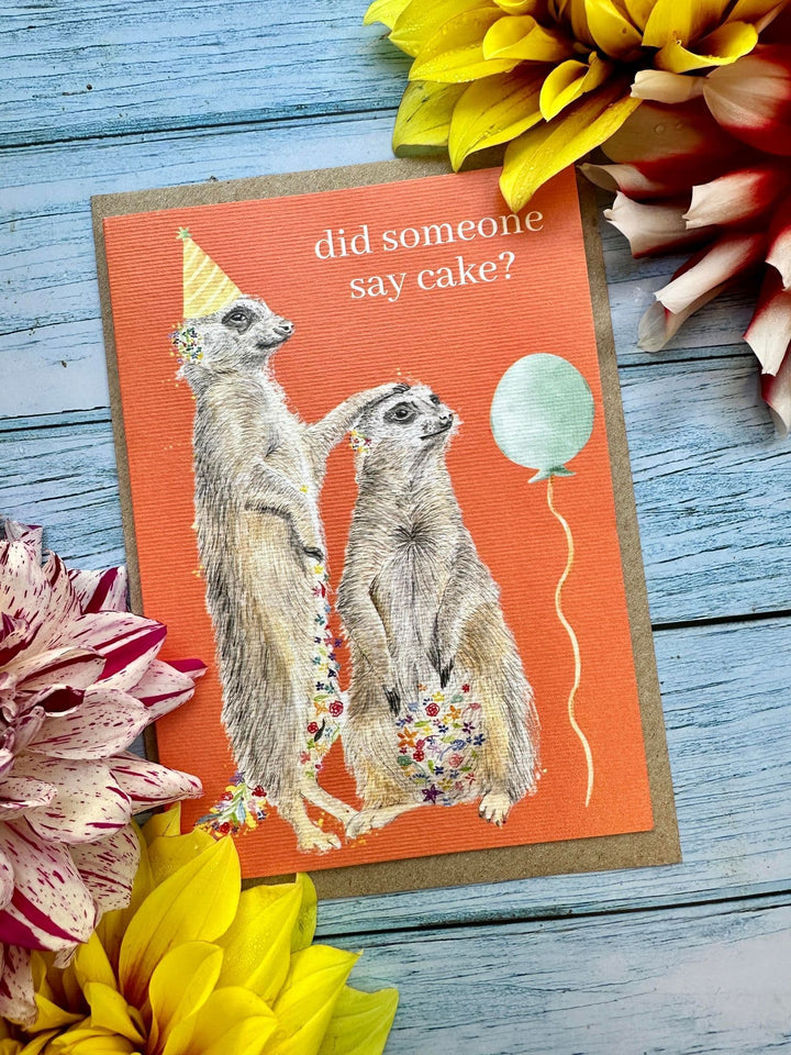 DID SOMEBODY SAY CAKE? MEERKAT BIRTHDAY ECO-CARD