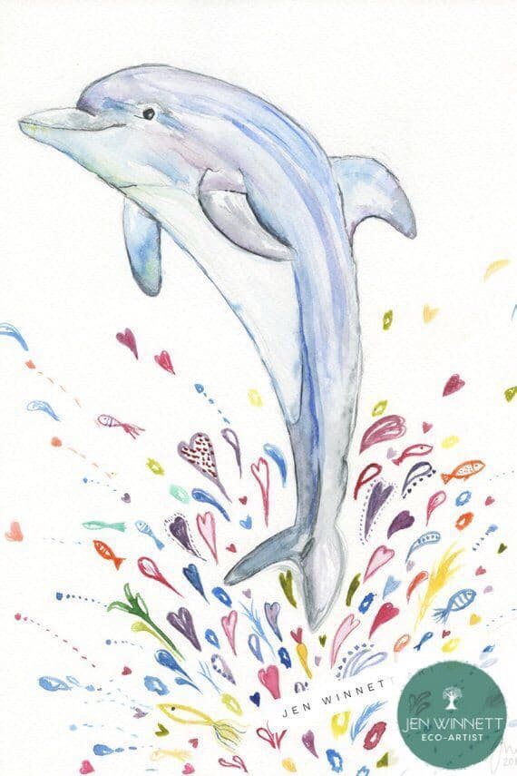 DINAH THE DOLPHIN - SIGNED PRINT