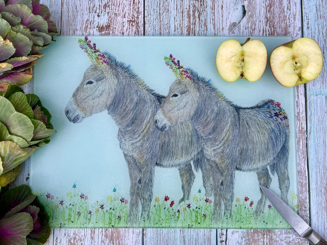 DONKEYS  LANDSCAPE ECO-CHOPPING BOARD