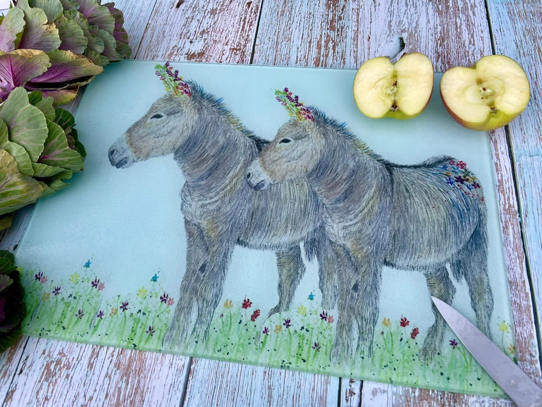 DONKEYS  LANDSCAPE ECO-CHOPPING BOARD