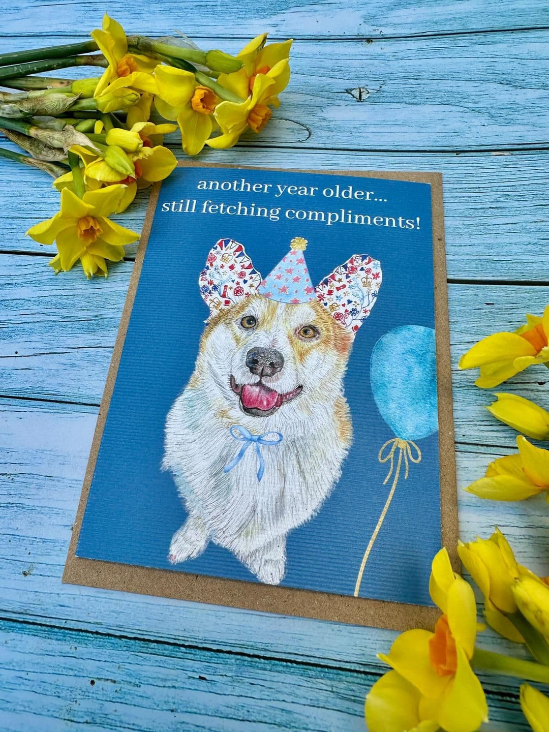FETCHING COMPLIMENTS CORGI DOG ECO CARD