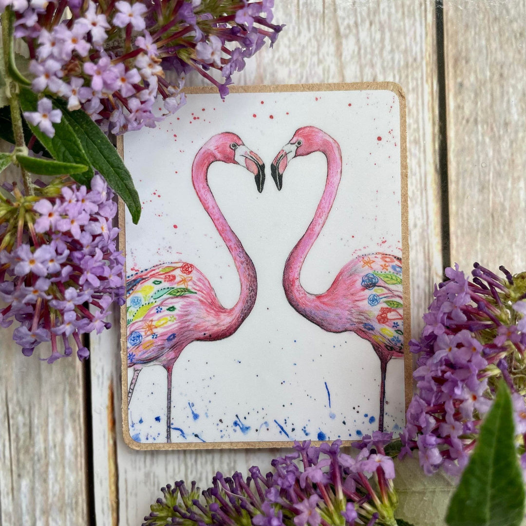 FLAMINGOES ECO FRIDGE MAGNET
