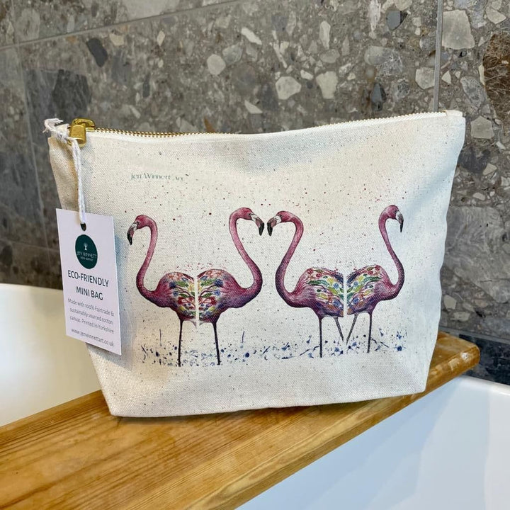 FLAMINGOES LINED MINI BAG