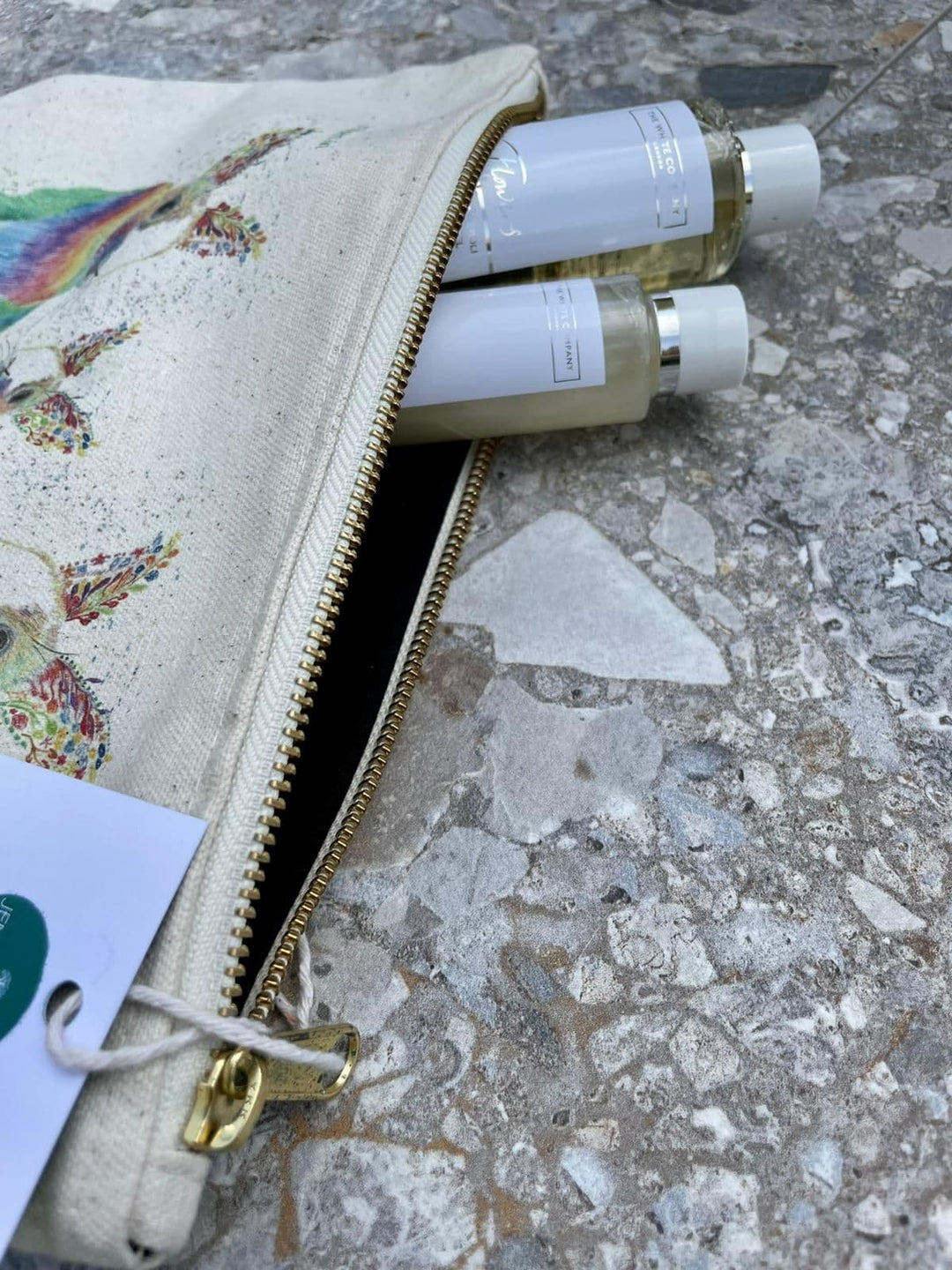 FLAMINGOES LINED MINI BAG
