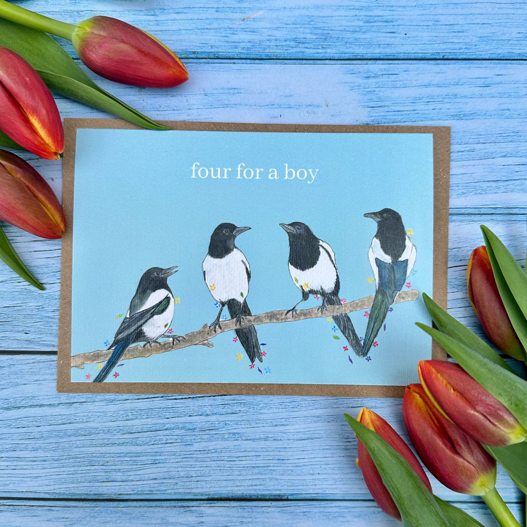 FOUR FOR A BOY MAGPIES ECO CARD