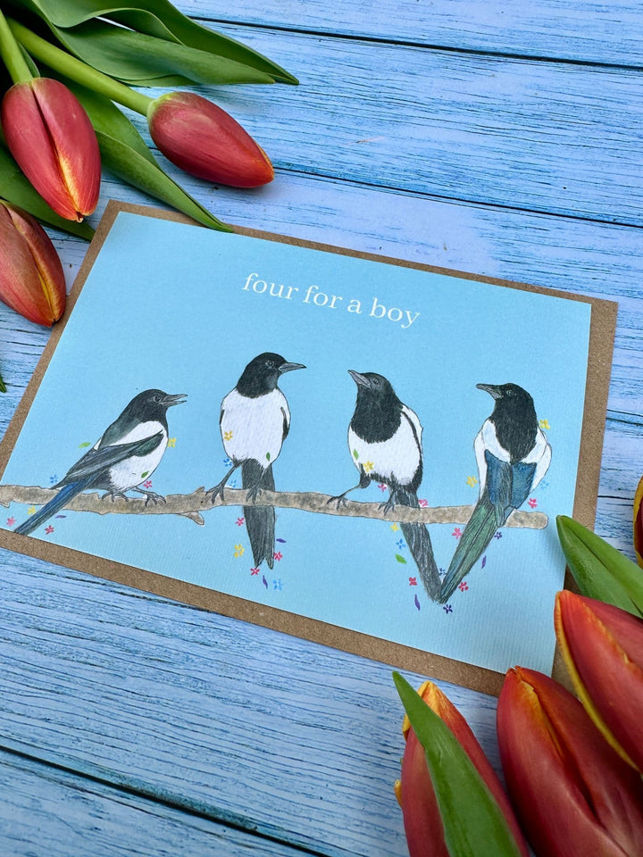 FOUR FOR A BOY MAGPIES ECO CARD
