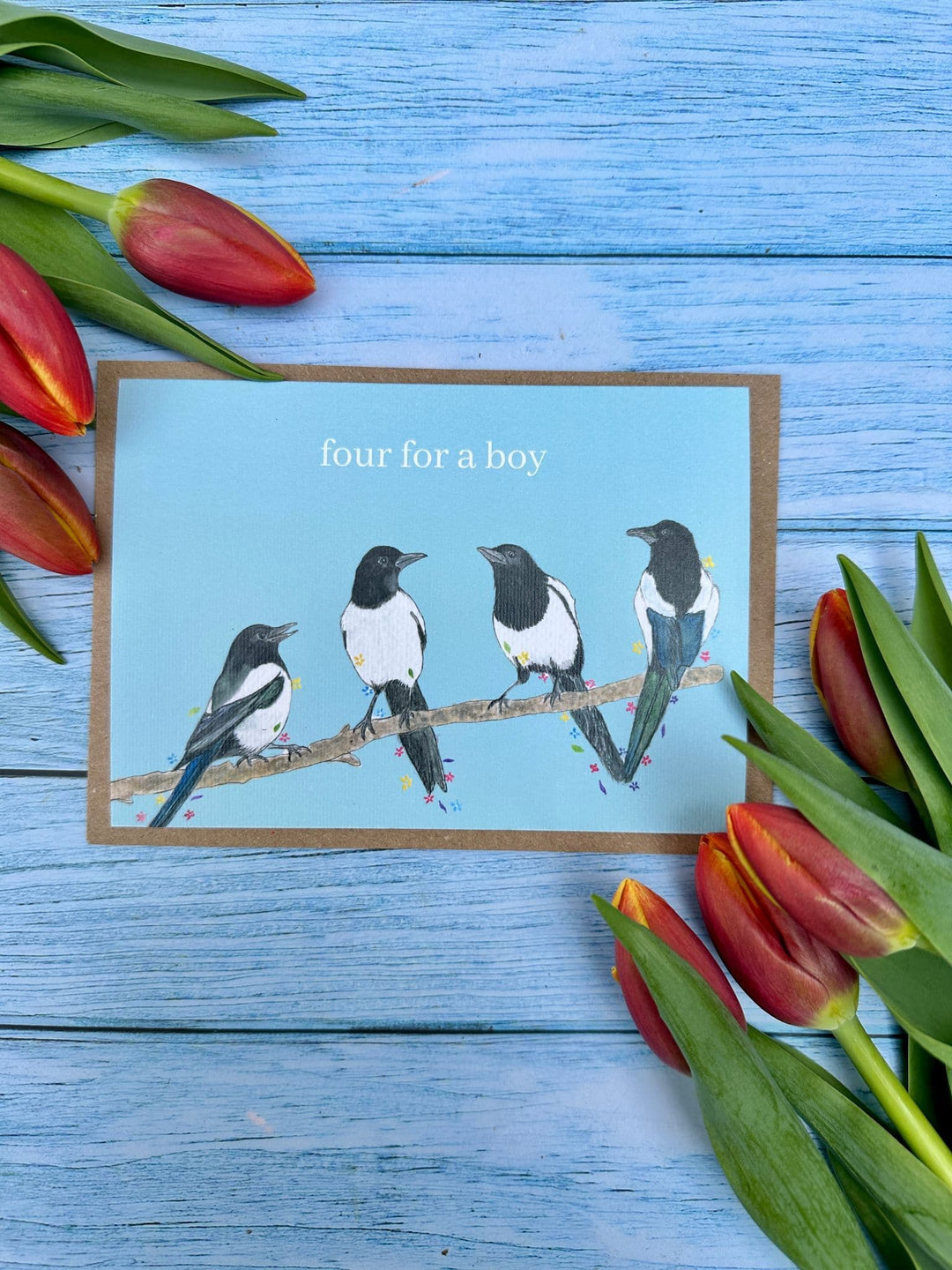 FOUR FOR A BOY MAGPIES ECO CARD