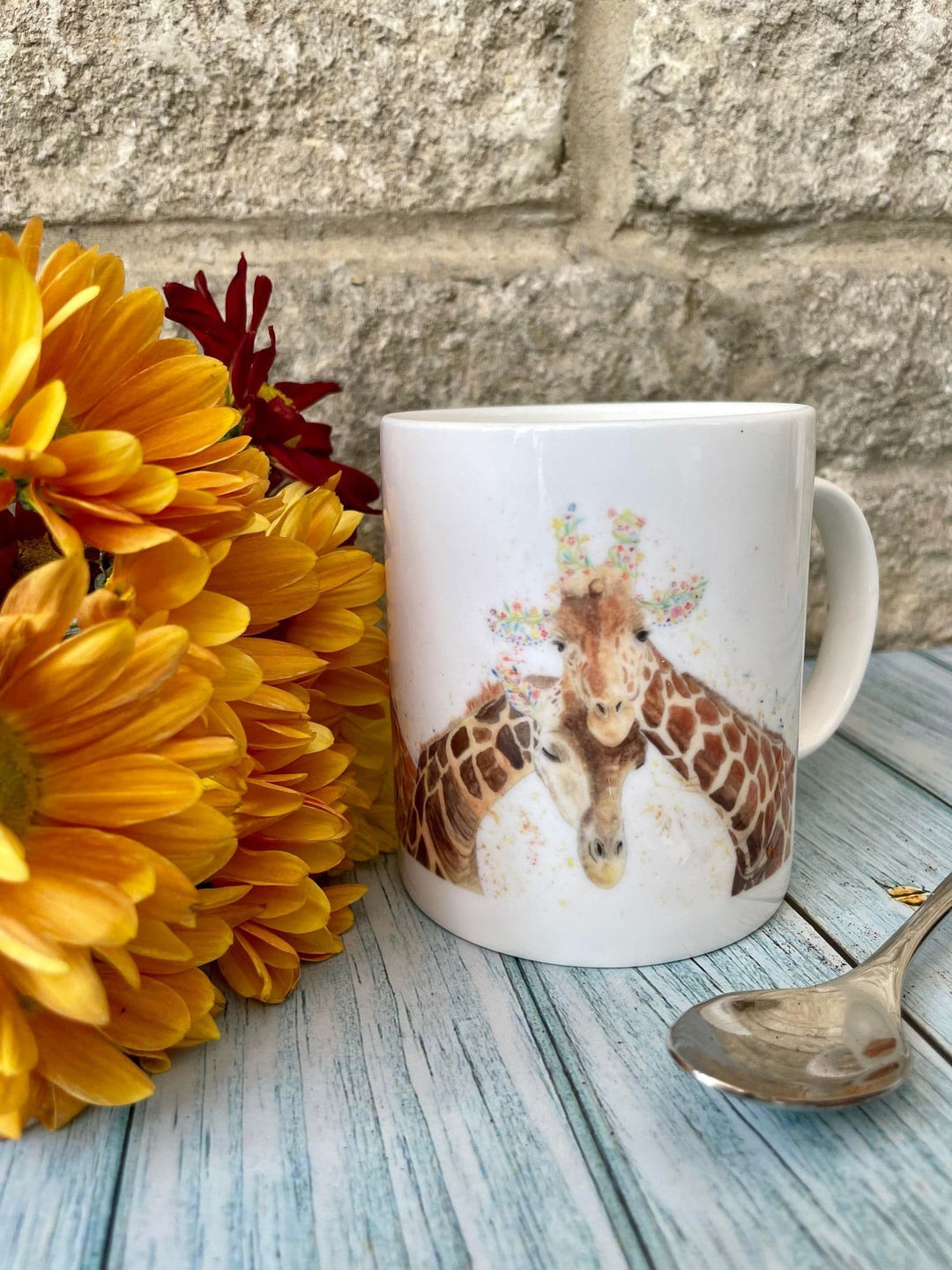 GIRAFFE COUPLE LARGE BONE CHINA MUG
