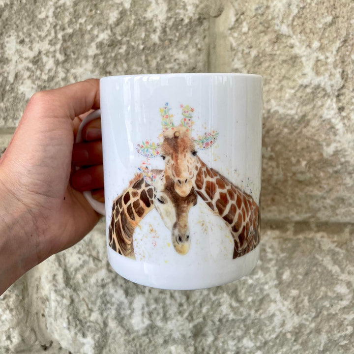 GIRAFFE COUPLE LARGE BONE CHINA MUG