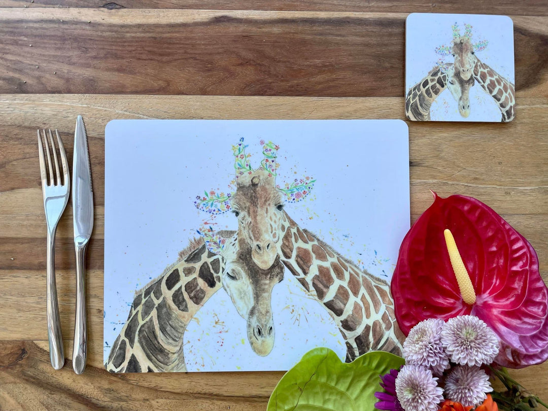 GIRAFFE COUPLE LUXURY CORK PLACEMAT