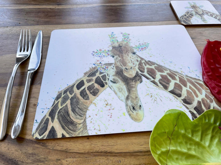 GIRAFFE COUPLE LUXURY CORK PLACEMAT