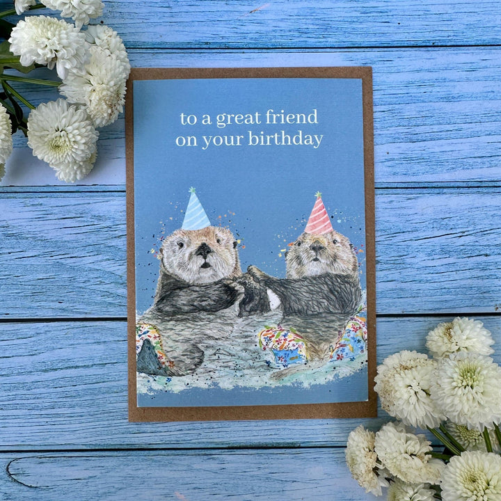 GREAT FRIEND OTTERS BIRTHDAY ECO-CARD