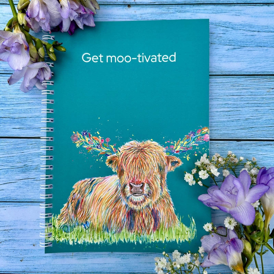 HAGRID THE HIGHLAND COW LINED ECO FRIENDLY NOTEBOOK - A5 - UK MADE