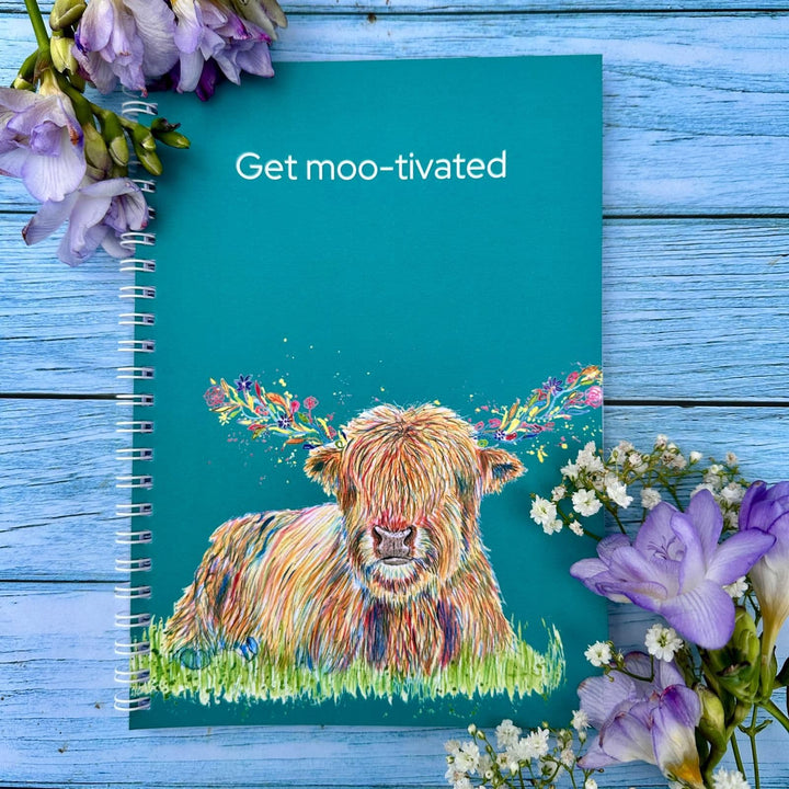 HAGRID THE HIGHLAND COW LINED ECO FRIENDLY NOTEBOOK - A5 - UK MADE
