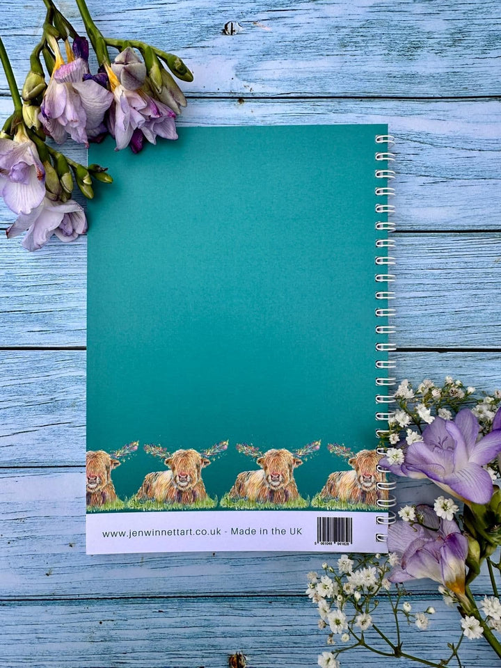 HAGRID THE HIGHLAND COW LINED ECO FRIENDLY NOTEBOOK - A5 - UK MADE