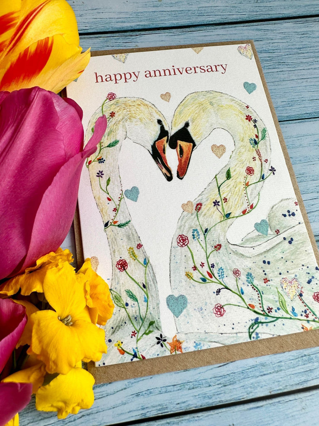 HAPPY ANNIVERSARY SWANS ECO CARD