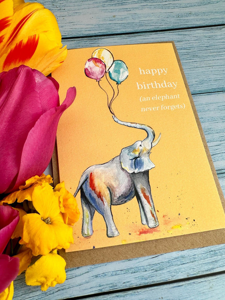 HAPPY BIRTHDAY- AN ELEPHANT NEVER FORGETS ECO CARD