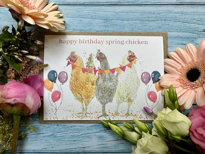 HAPPY BIRTHDAY SPRING CHICKEN ECO CARD