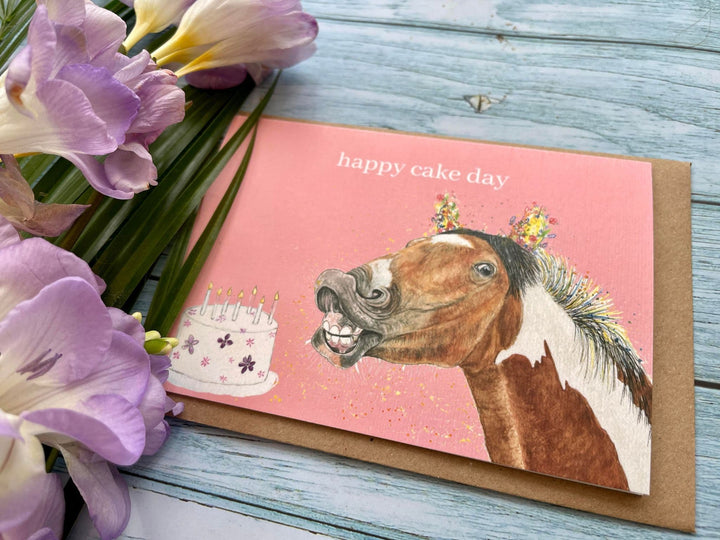 HAPPY CAKE DAY HORSE ECO CARD